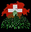 Switzerland map flag with binary foreground illustration