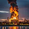 KI-generiertes Bild einer Explosion in einem Chemiewerk