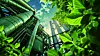 Industrial landscape with blue sky and green plant