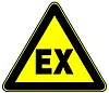 Das EX-Gefahrendreieck gibt einen direkt sichtbaren Hinweis auf Gefahrengebiete.