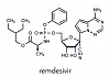Remdesivir antiviral drug molecule. Skeletal formula.