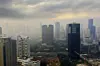 Jakarta city covered by air pollution at morning
