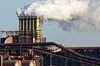 Steel factory with smokestacks, the Netherlands