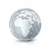 Cement globe 3D illustration europe and africa map on white back