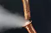 Copper pipes with steam