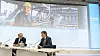 Dr. Martin Brudermüller, Vorstandsvorsitzender (links) und Dr. Hans-Ulrich Engel, Stellvertretender Vorstandsvorsitzender und Finanzvorstand (rechts) bei der BASF-Bilanzpressekonferenz für das Gesamtjahr 2020.