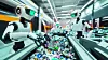 A futuristic vision of a circular economy where robots are sorting and processing waste materials The robots are efficiently separating recyclables and ensuring minimal waste is se
