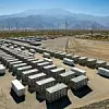 Battery storage array at power plant in the desert near Palm Springs