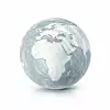 Cement globe 3D illustration europe and africa map on white back