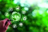 LCA, Life cycle assessment concept.LCA icon inside magnifier gla
