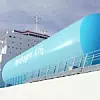 Wasserstoff-Tank auf einem Schiff