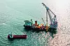 Die Bauarbeiten am Offshore-Windpark von BASF und Vattenfall gehen voran