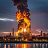 KI-generiertes Bild einer Explosion in einem Chemiewerk