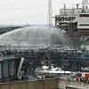 Löscharbeiten nach der Explosion im Chemiepark Leverkusen;