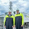 V.l.n.r.: Hubert Aiwanger (Bayerischer Staatsminister für Wirtschaft, Landesentwicklung und Energie), Holger Kreetz (COO Uniper) bei der Mitteilung der Zwischenergebnisse des Hystorage-Projekts in Bayern; Wasserstoffspeicher