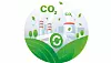 Carbon credit concept illustration, CO2 emission reduction from