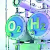 Green Hydrogen, the fuel of the future 3D illustration. Producti