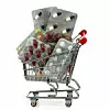 Einkaufswagen voll mit Medikamenten