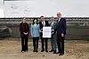 Eva-Maria Dichtl (Leitung H2 & PtL bei ENERTRAG), Bundeswirtschaftsministerin Katherina Reiche, Jan Toschka (CEO Zaffra), Dr. Gunar Hering (CEO ENERTRAG), Ministerpräsident Dr. Dietmar Woidke
