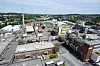 Luftaufnahme eines Evonik-Werksgeländes mit Industrieanlagen und Gebäuden in Witten.