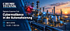 Chemieanlage mit Rohrleitungen bei Sonnenuntergang und eingeblendeter Veranstaltungswerbung von Chemie Technik.